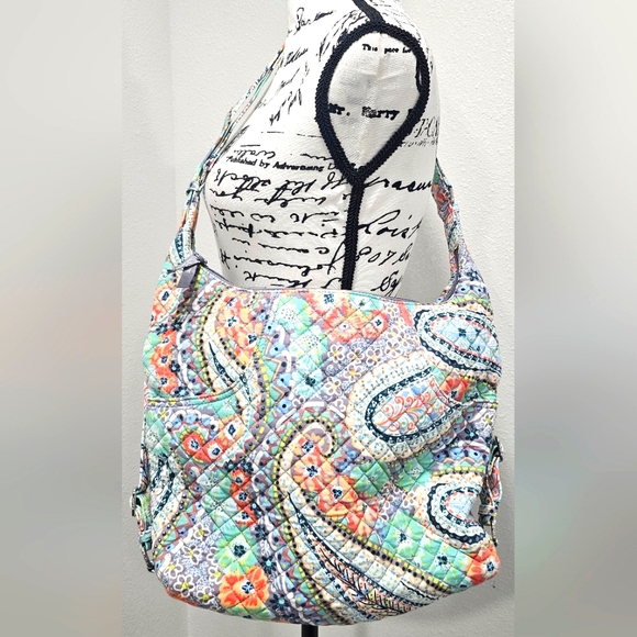 Vera Bradley Handbags - Vera Bradley Quilted Cotton Convertible Backpack Shoulder Bag Citrus Paisley NEW
